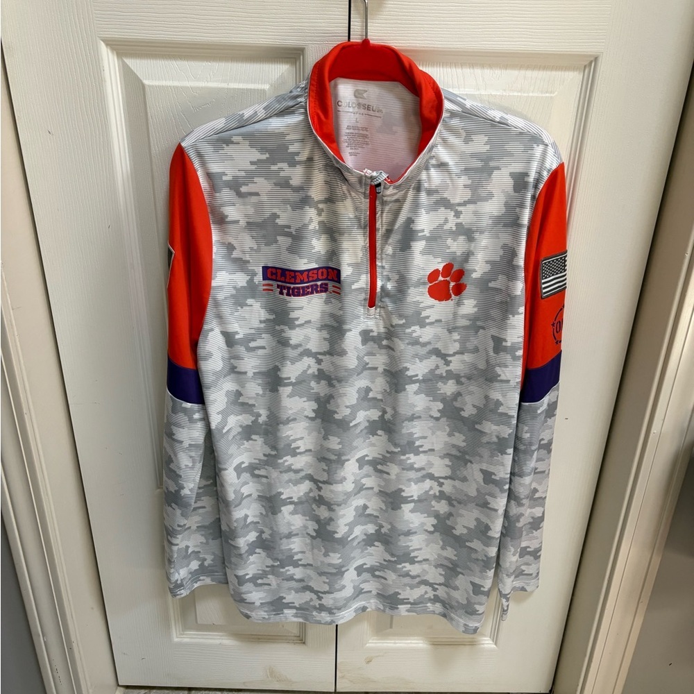 Clemson Colosseum Men's Jacket Orange and White Trim